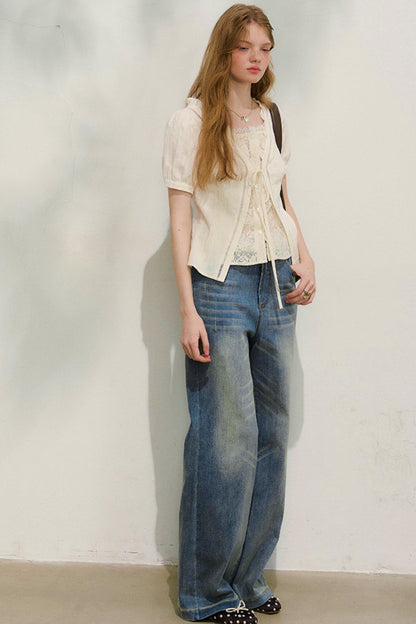 ルーズデニムパンツ