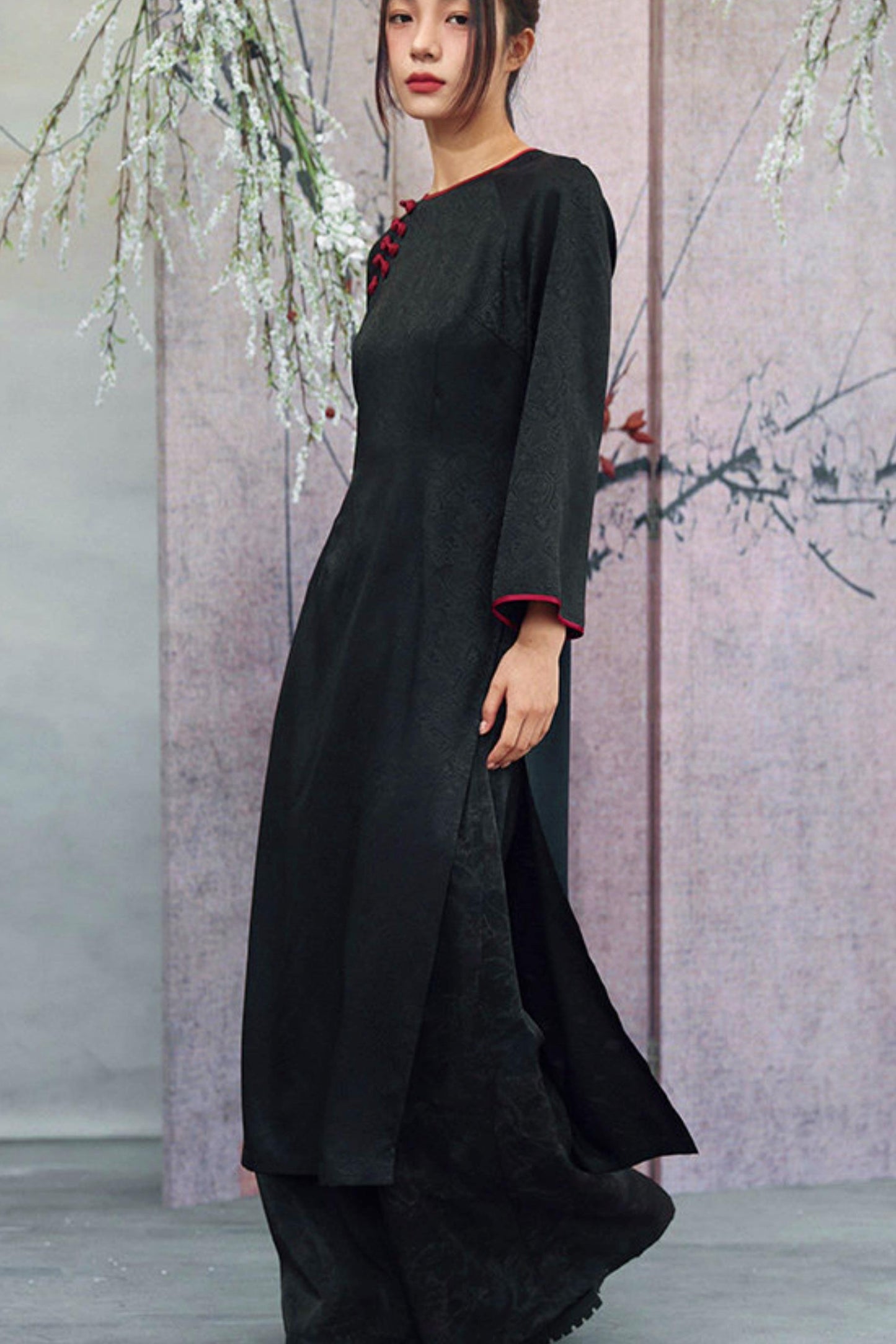 Jacquard Chinese-Style Long Shirt