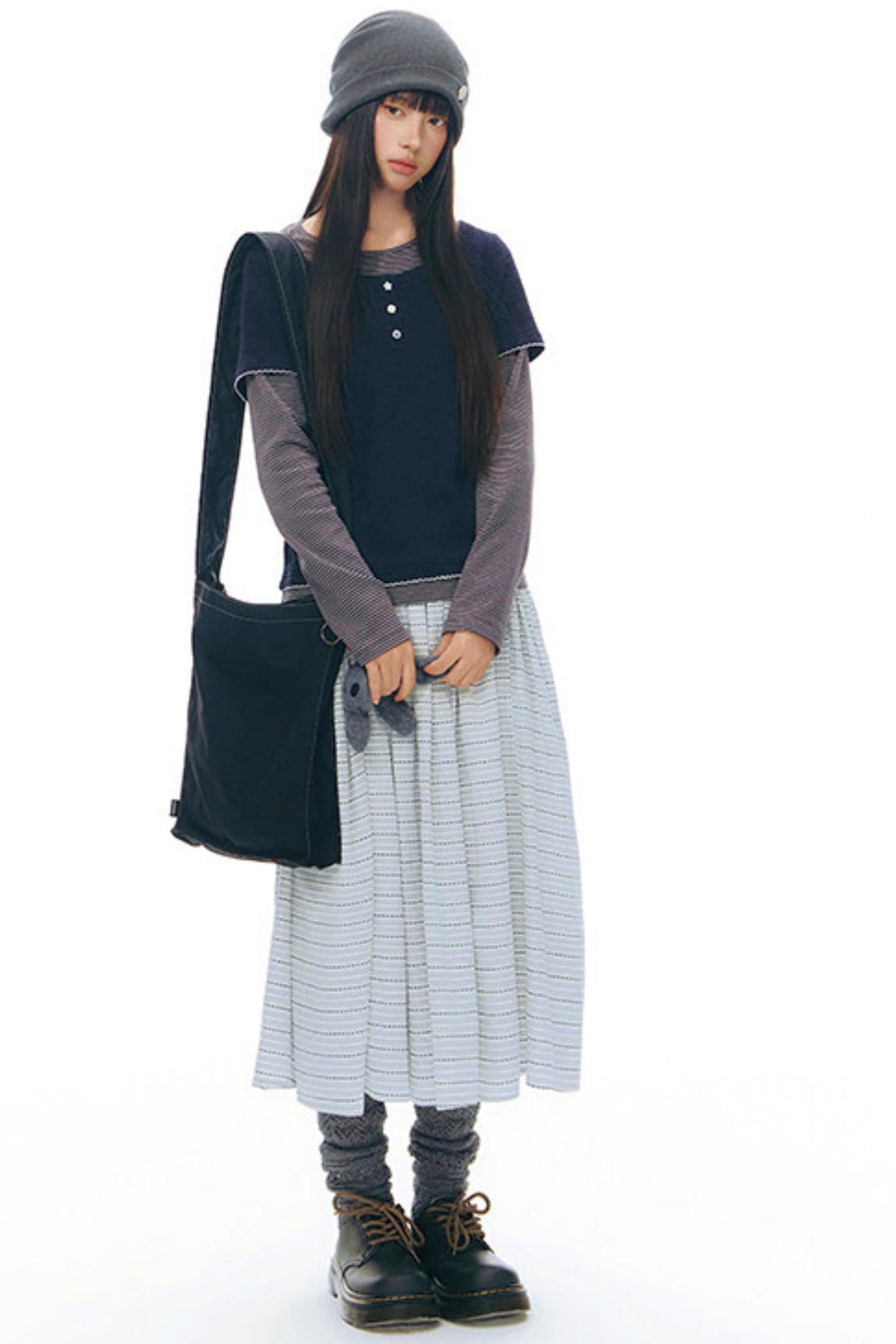 コントラストカラーレイヤートップス