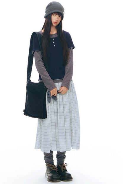 コントラストカラーレイヤートップス