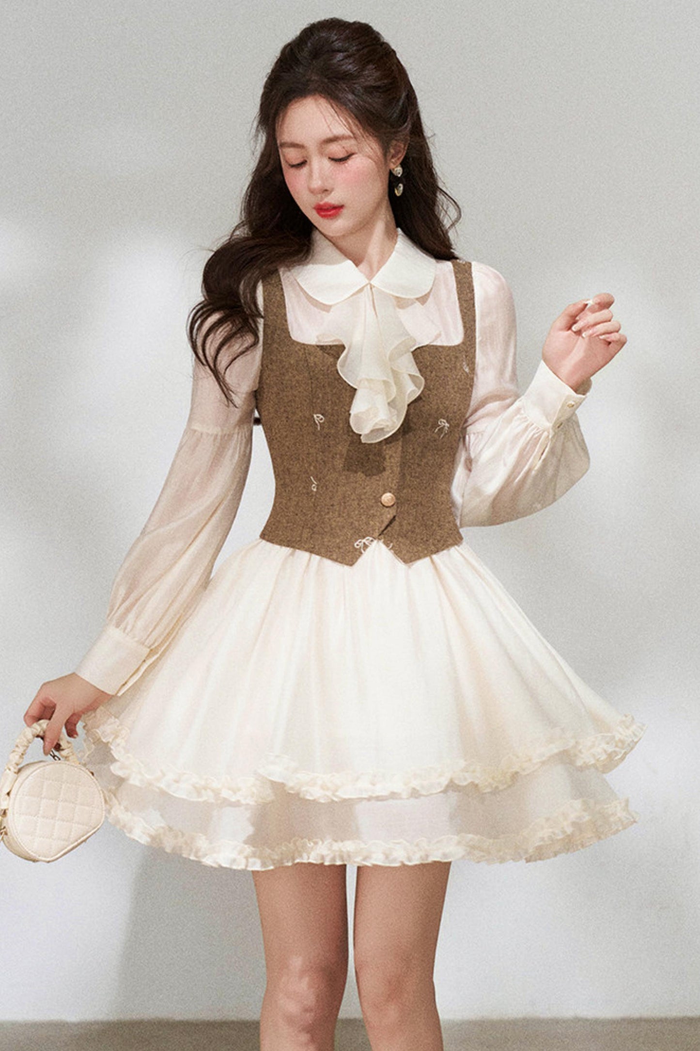 프렌치 니치 포트 투 피스 드레스