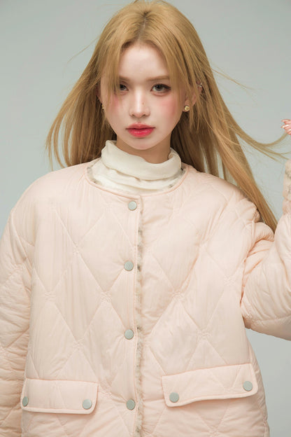 ローズピンクリバーシブルコットンジャケット