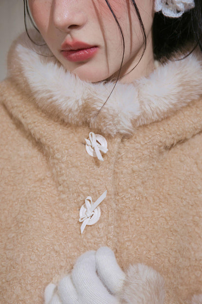 French Sweet Fur Hooded Coat