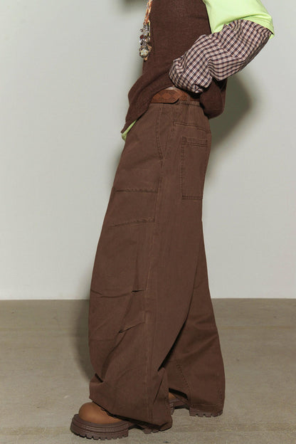 Vintage-gewaschene Plisseehose
