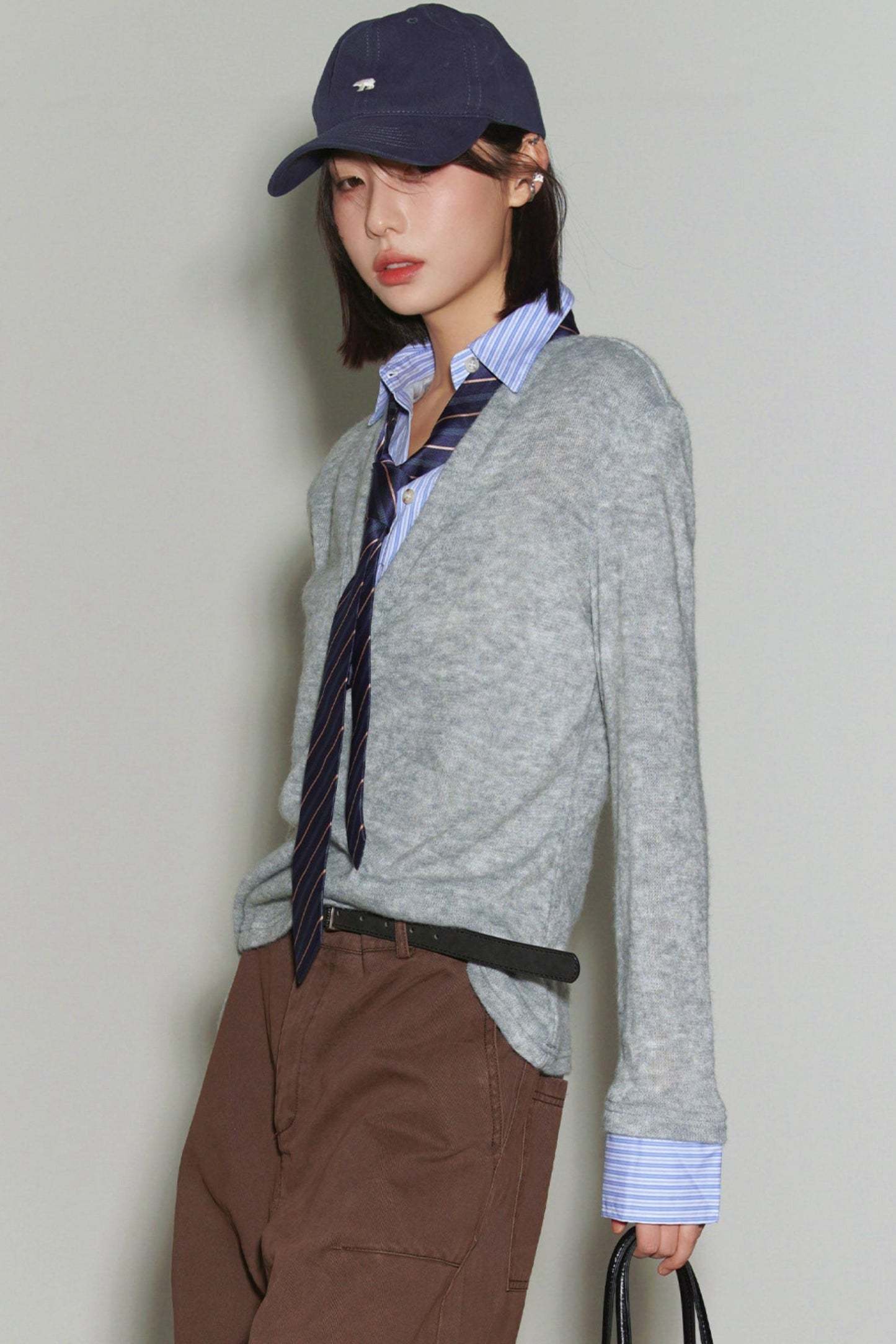 Top maglione in maglia preppy