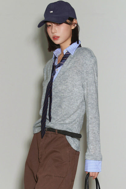 Top maglione in maglia preppy