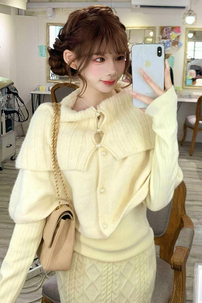 キュートフィットロングスリーブトップス＋レーストリムベースアンダーウェア