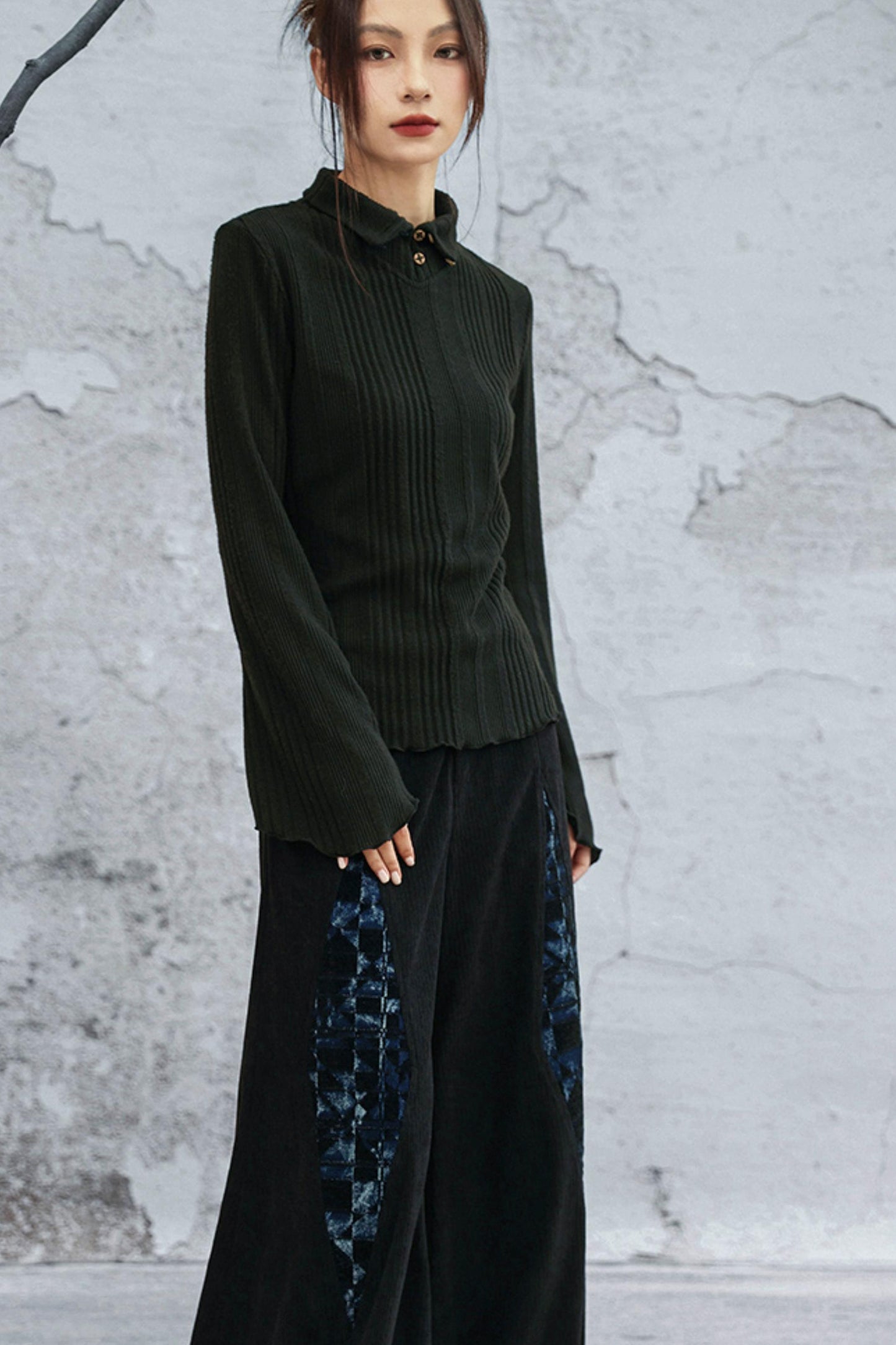 トゥーウェイカラーニットトップ