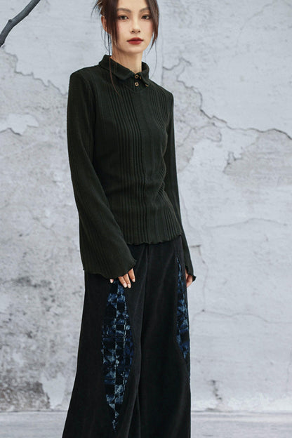 トゥーウェイカラーニットトップ