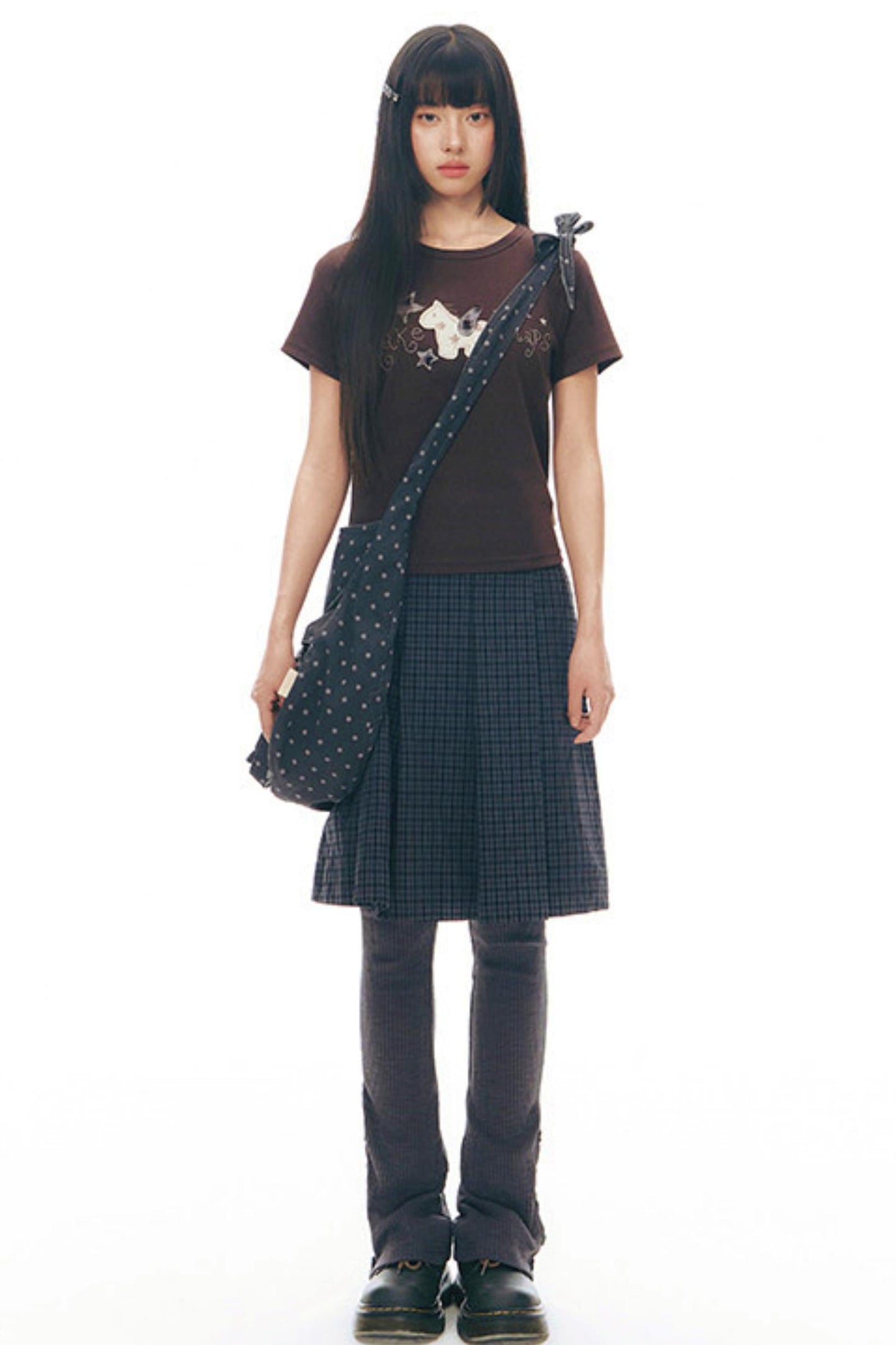 プリーティッドエーラインミディスカート