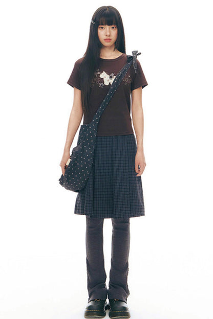 プリーティッドエーラインミディスカート