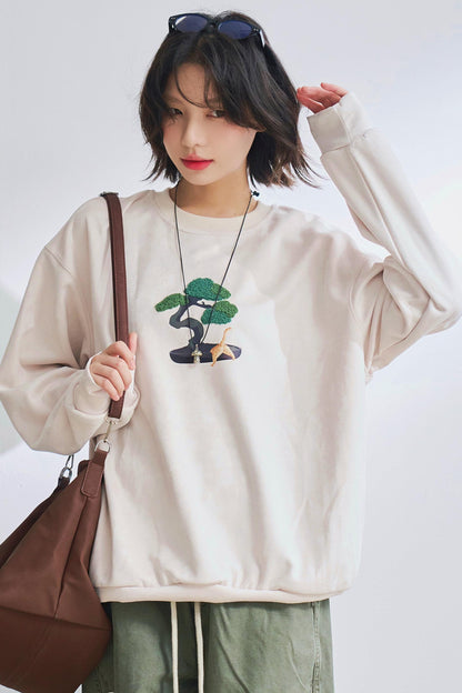 ボンサイクルーネックロングスリーブTシャツ