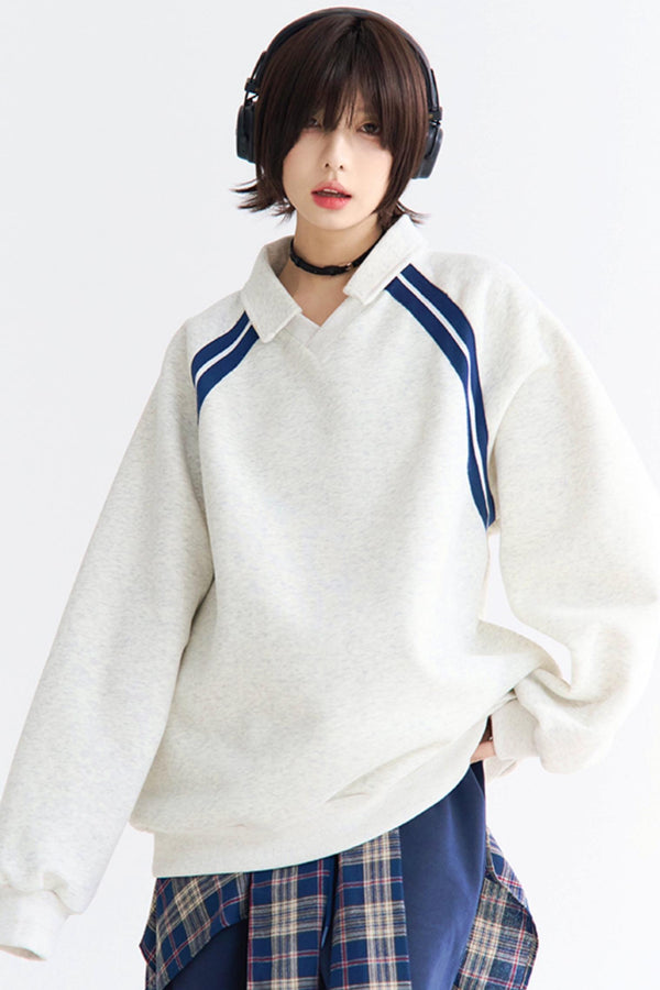 Relaxed Stripe Insert Sleeve Top