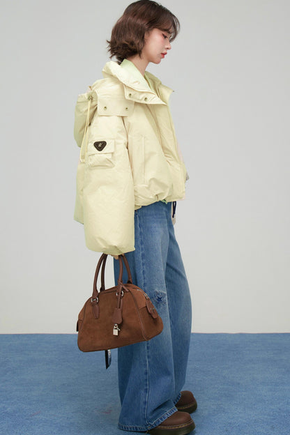 オートミールショートダウンジャケット