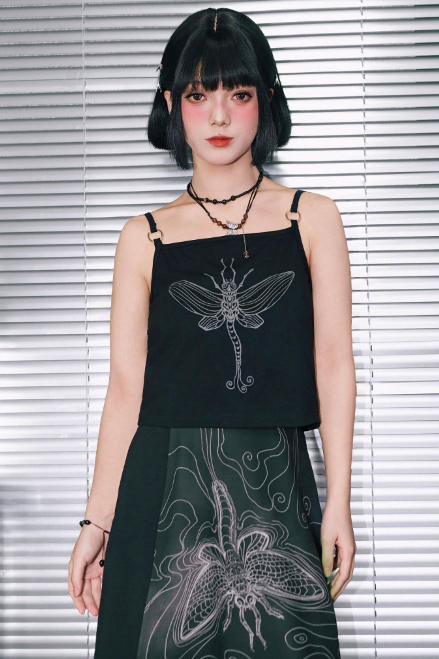 Short-Sleeved Eternity Print Top