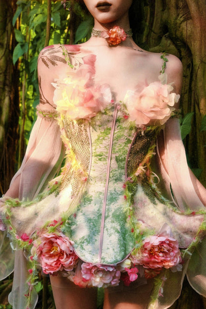 Forest Elf Corset Dress Setup