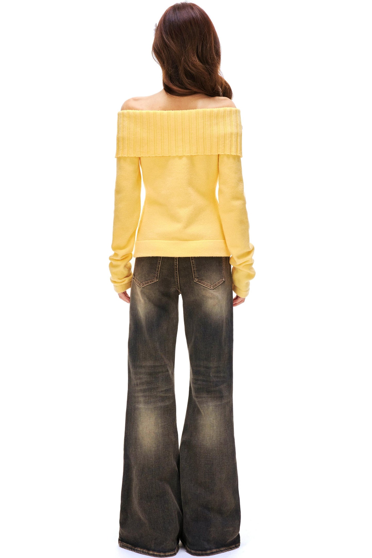 Off-Shoulder Knit Sweater