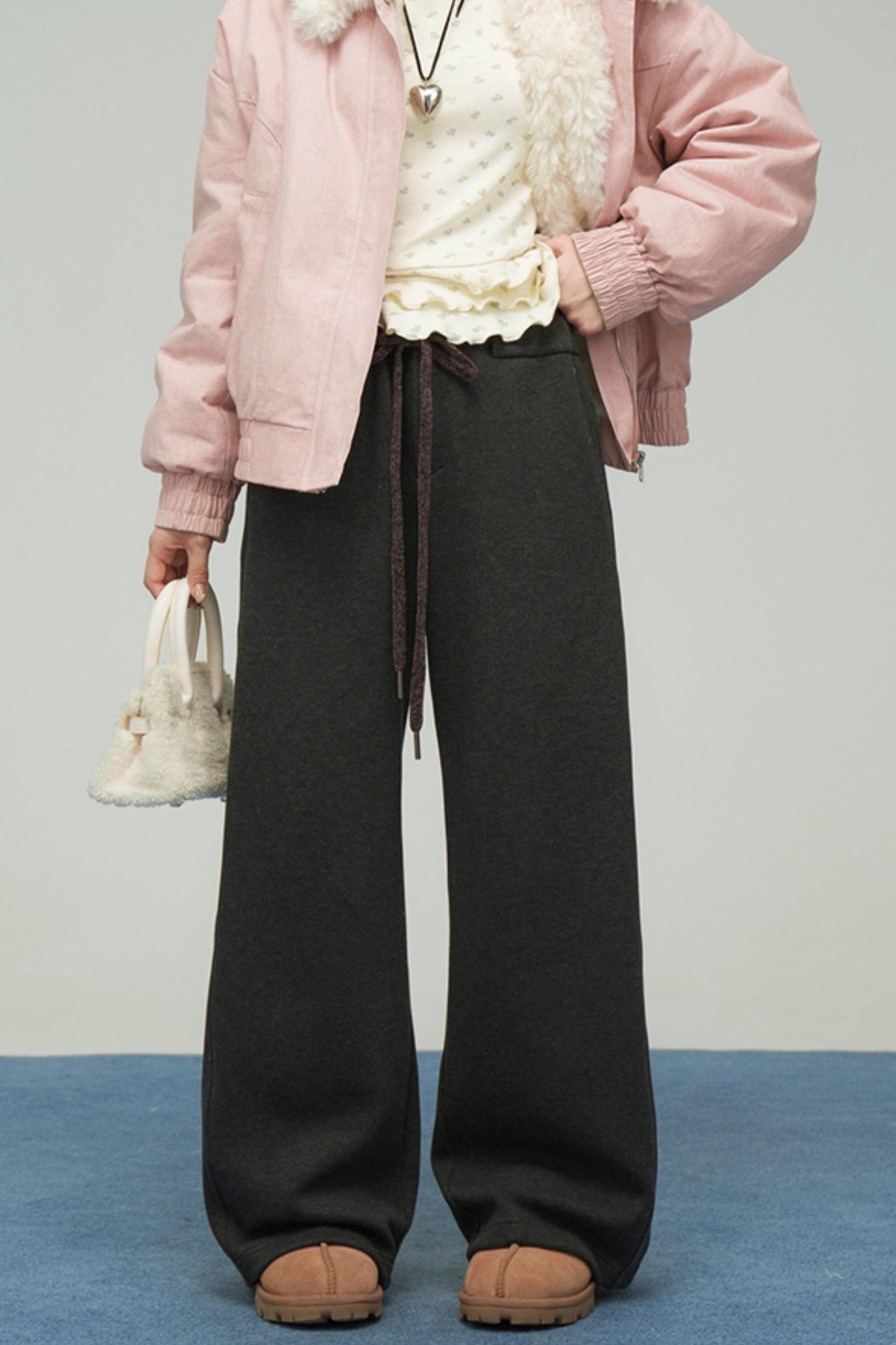 ギャラクシーグレーニットスウェットパンツ