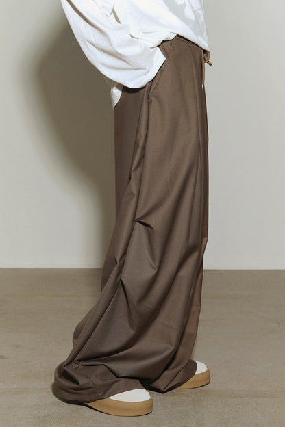 重力高腰阔腿裤