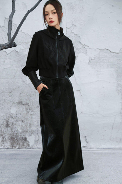 ダークビッグフードショートジャケット