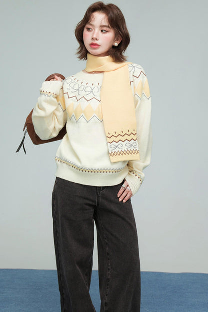 フェアアイルチーズロールセーター