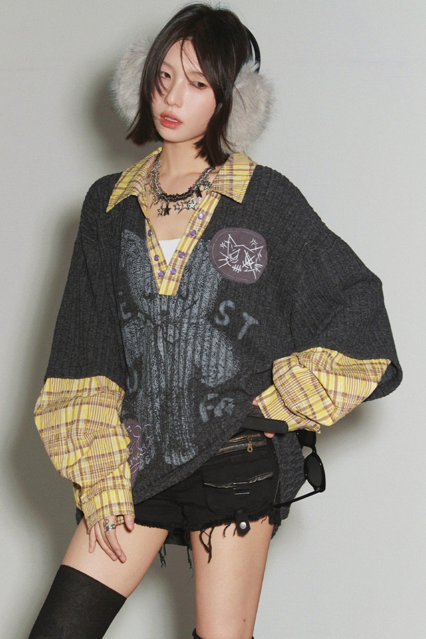 American Plaid Shirt Layered Top