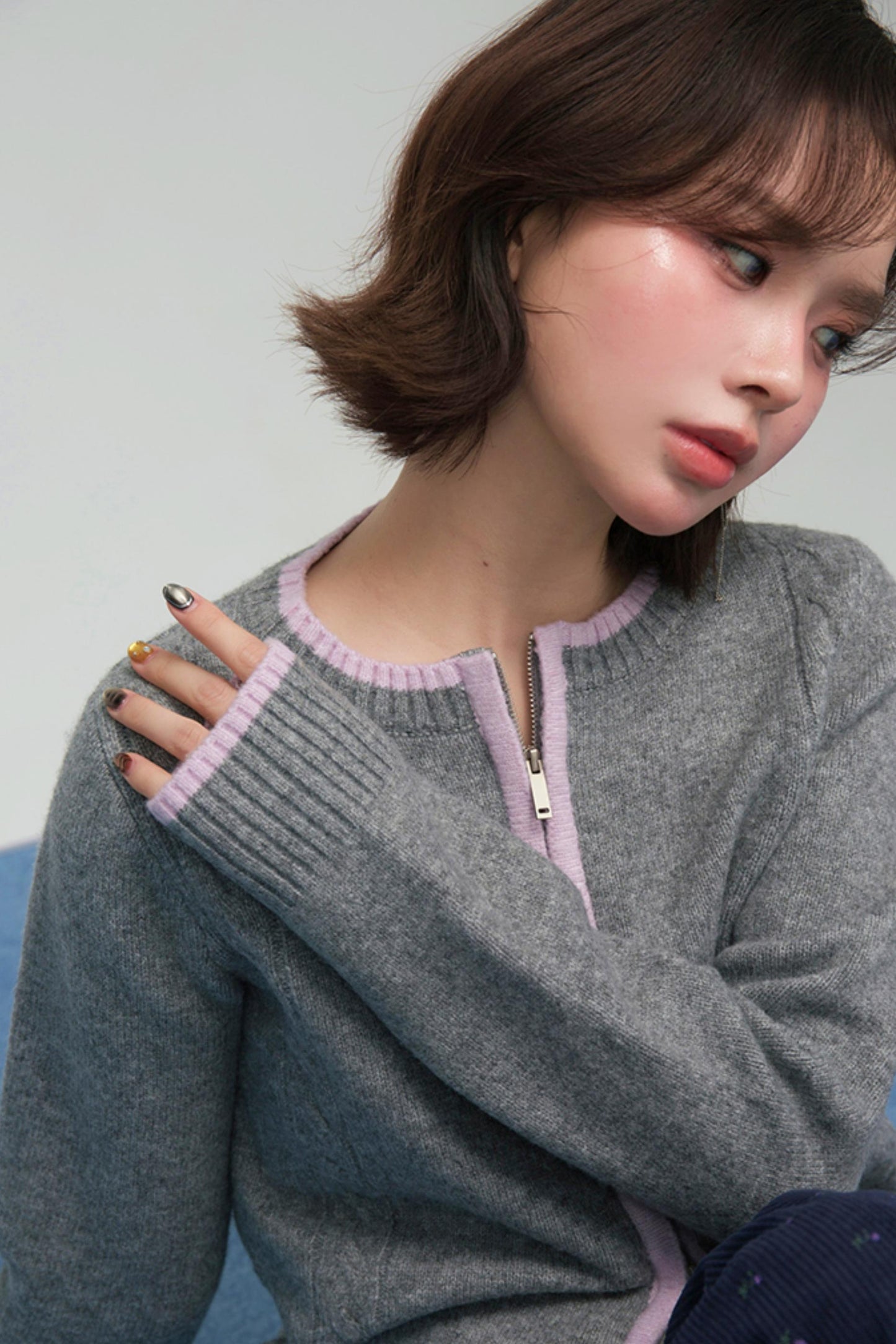 セリーングレーコントラストカーディガン