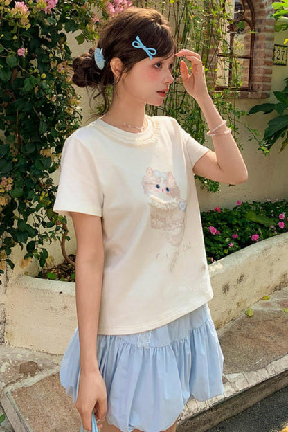 貓咪印花夏季上衣