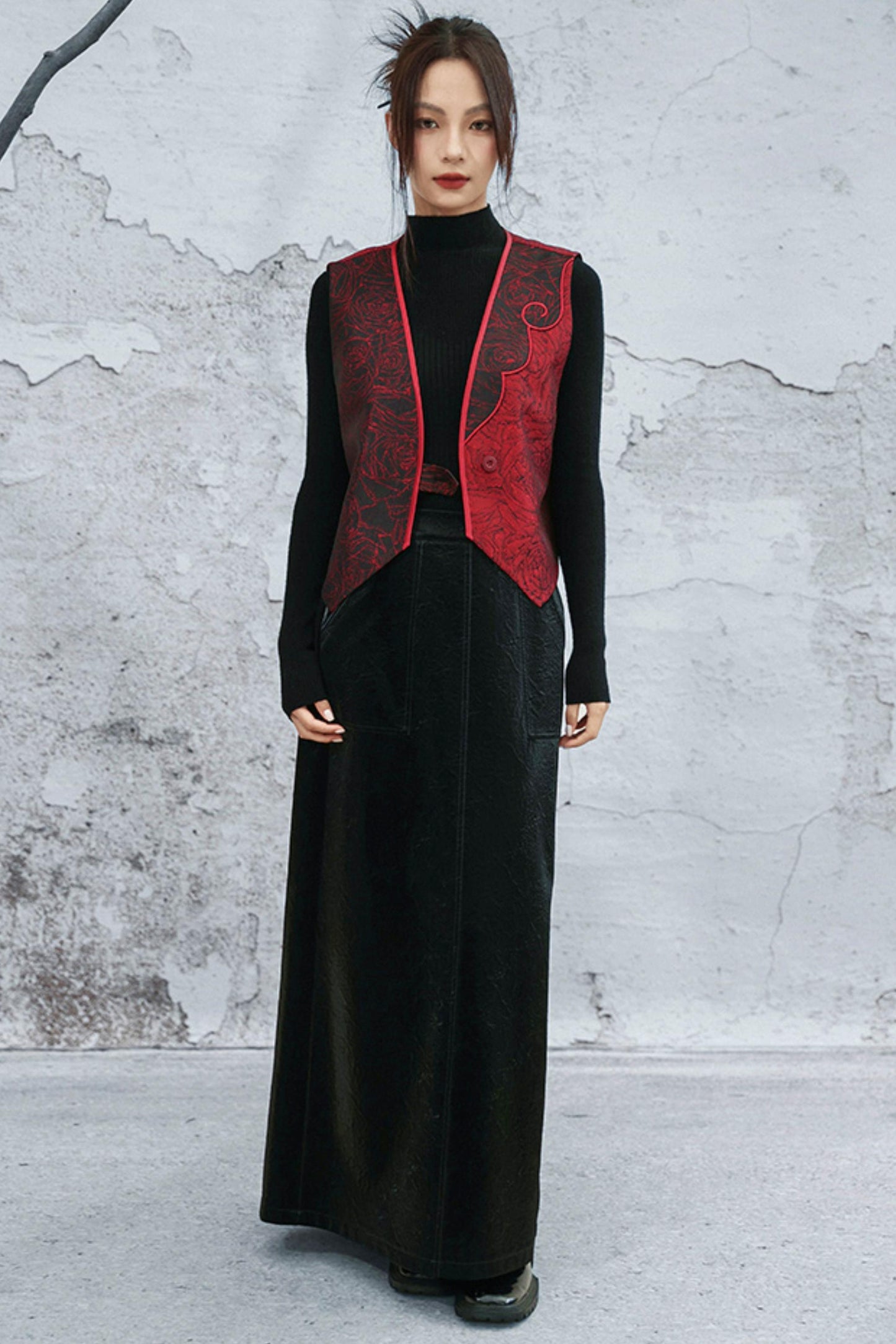 レトロローズジャカードベスト