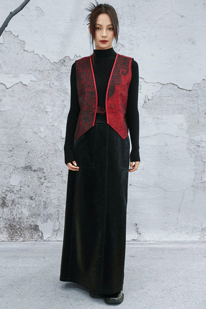 レトロローズジャカードベスト