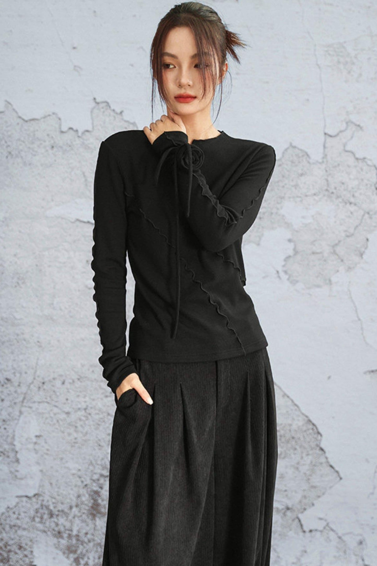 Ribbed Brushed Knit Sweater