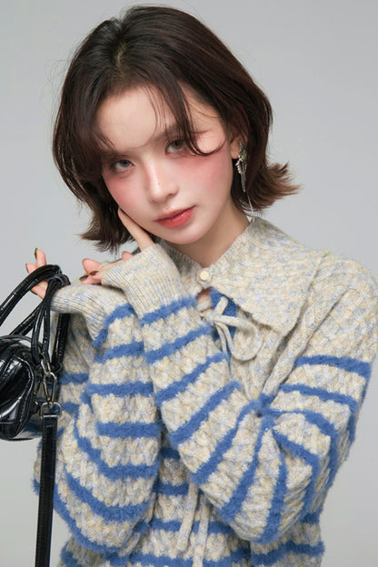 カラーブロックボーダーニット