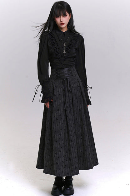 クラシックストライプパターンエーラインスカート