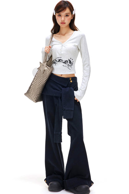 Happy Horse Design Star V-neck Top