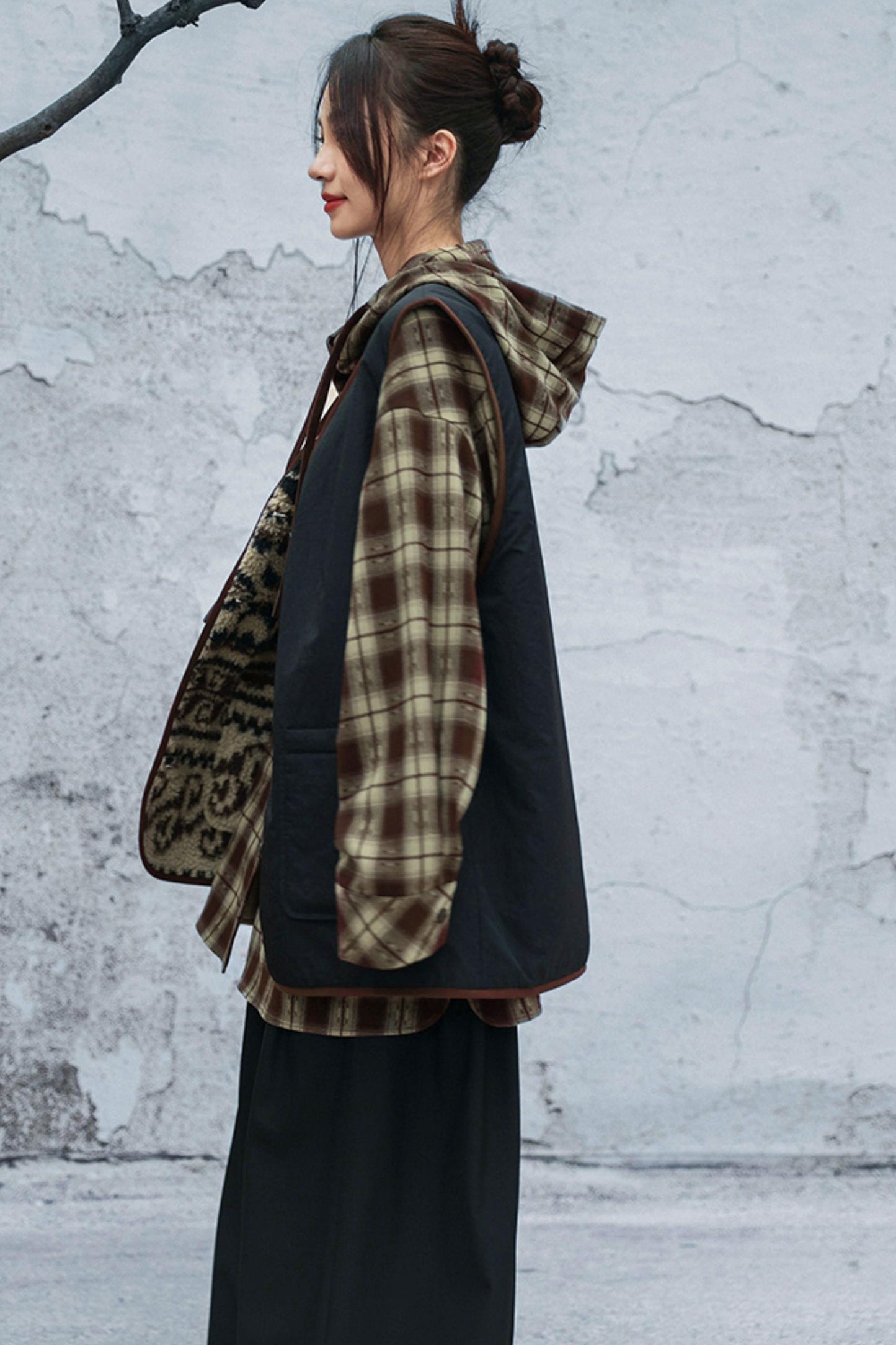 モードフードチェックトップス