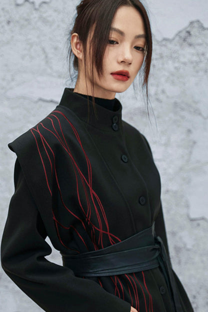 アシメトリカルパッチワークブレザー