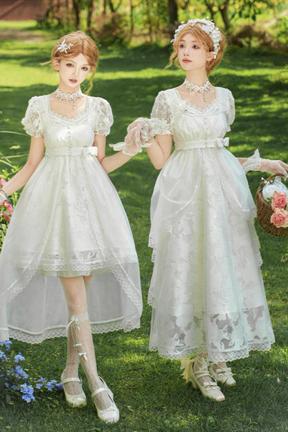 ホワイティトップス＋ストラップロリータドレス＋ヘアアクセサリー