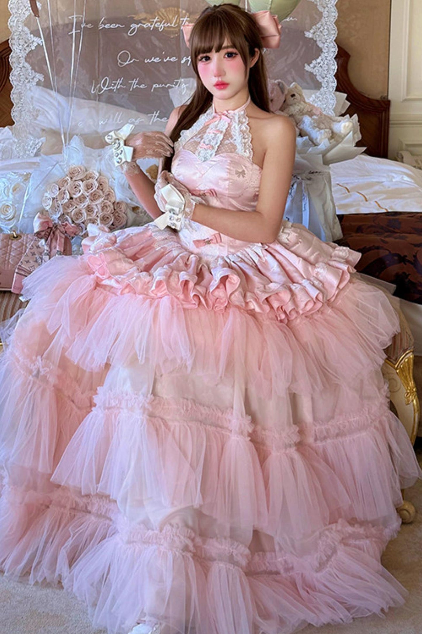 Romantic Pink Princess Dress (Pre-order)