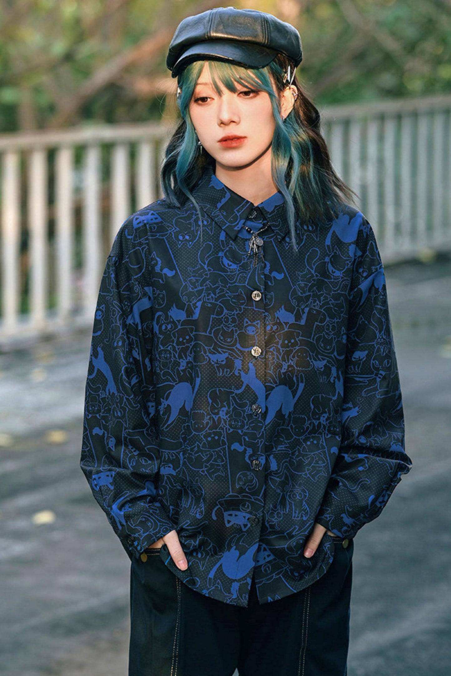 Stellar Meow Full Print Blouse