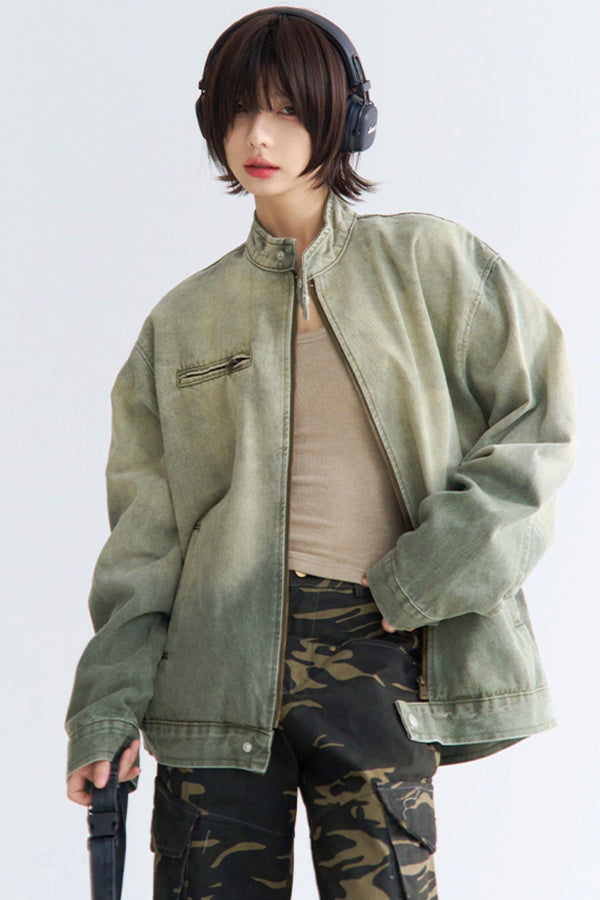 Relaxed ombre jeans jacket