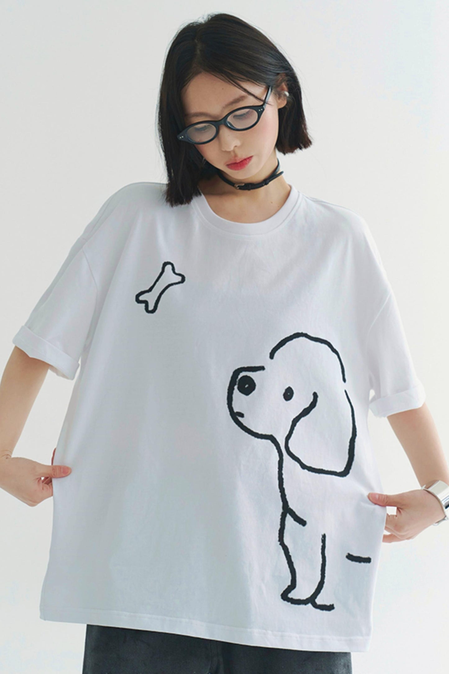 T-shirt à motif chiot