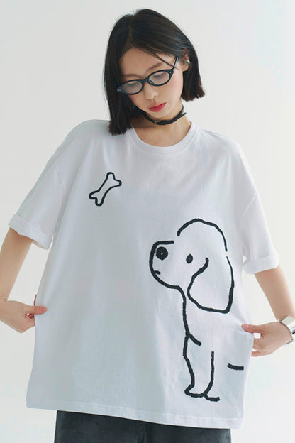 T-shirt à motif chiot