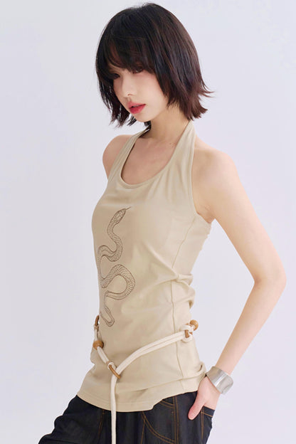 Reptile Print Backless Camisole