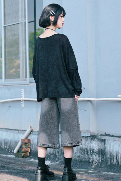 Ruins Street Distressed Denim Pants