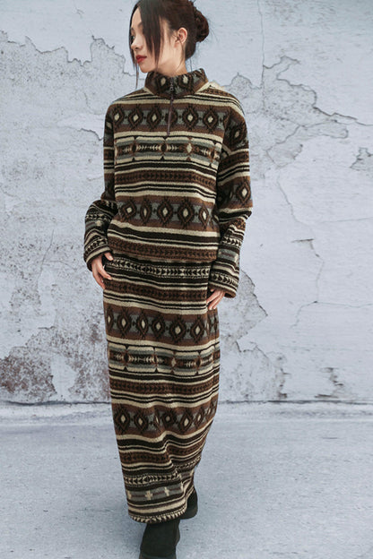 レトロドローストリングファースカート