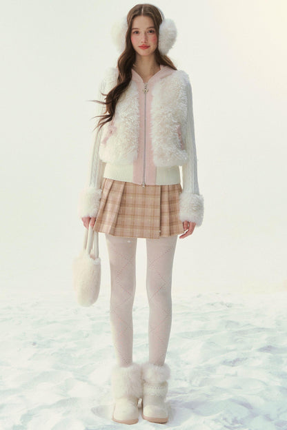 Cat Ear Fur Knit Jacket