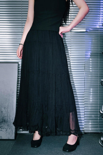 Gothic Chiffon Long Skirt