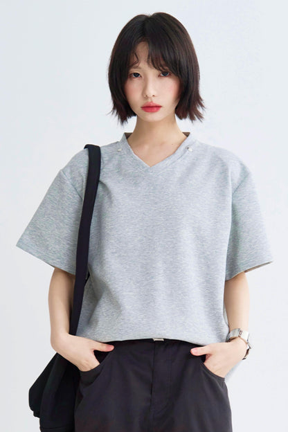 Detachable color solid tee shirt