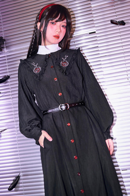 伊甸刺绣蕾丝连衣裙