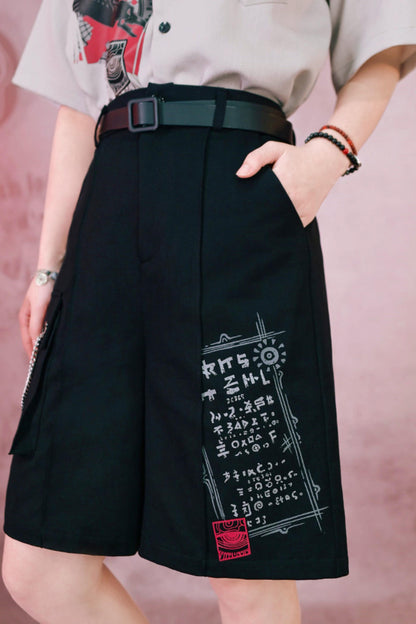 暗号チェーンワイドショートパンツ